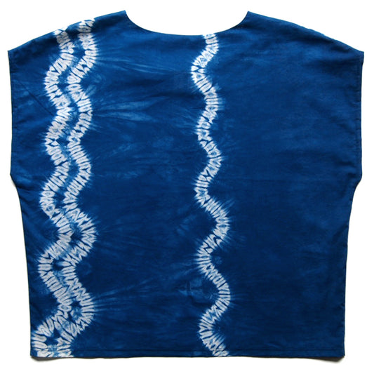 Indigo Stitch Resist Shibori Box Top (thriple row, right side)