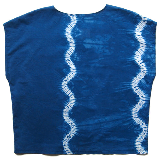 Indigo Stitch Resist Shibori Box Top (double row, left side)