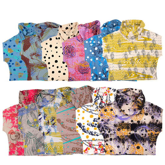 Printed Cream Custom High Neck Cozy Top