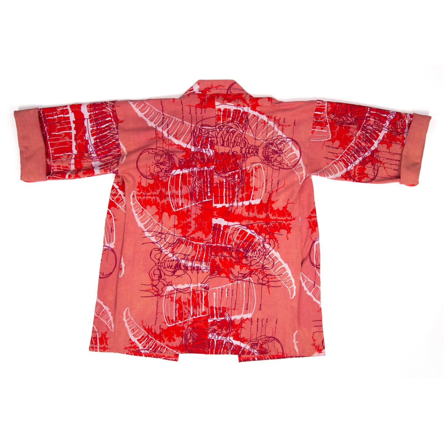 Orange Jersey Knit Kimono Style Wrap with Ibex Horn