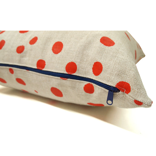 Polka Dot Basketweave Heavy Linen Throws Pillows