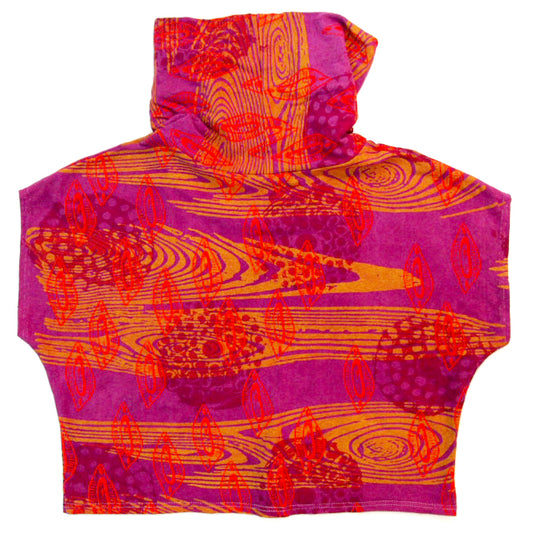 Fuchsia Dyed Hemp Jersey High Neck Cozy Top