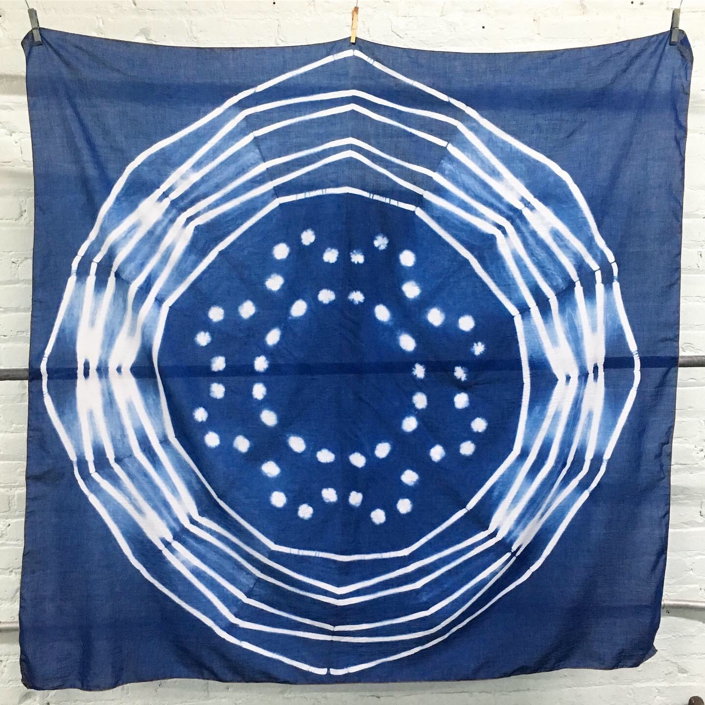Large Shibori Indigo Bamboo Scarves