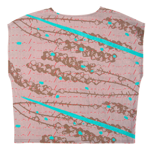 Cotton Linen Top // bellflower, morse code, and fawn print