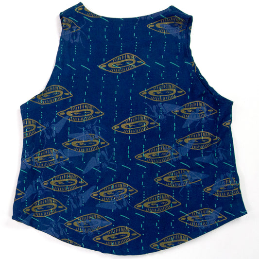Indigo Blue Silky Bamboo Dress Tank