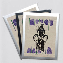 Load image into Gallery viewer, Guinea Hen + Guinea Hen Flowers on Paper 8.5&quot; x 11&quot; on handmade paper