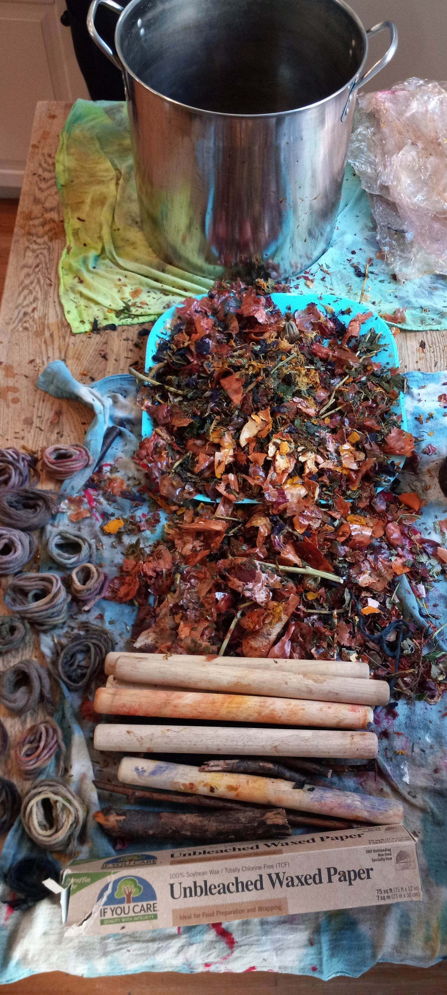 Bundle Dyeing with Floral, Fauna, Food, and Rust