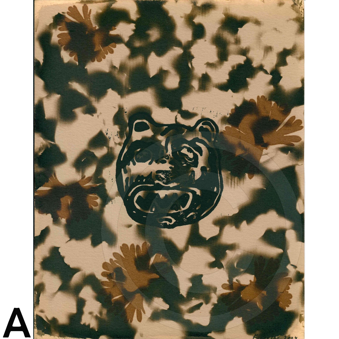 Bear Masks Art Print on Paper 8" x 10" (Multicolors)