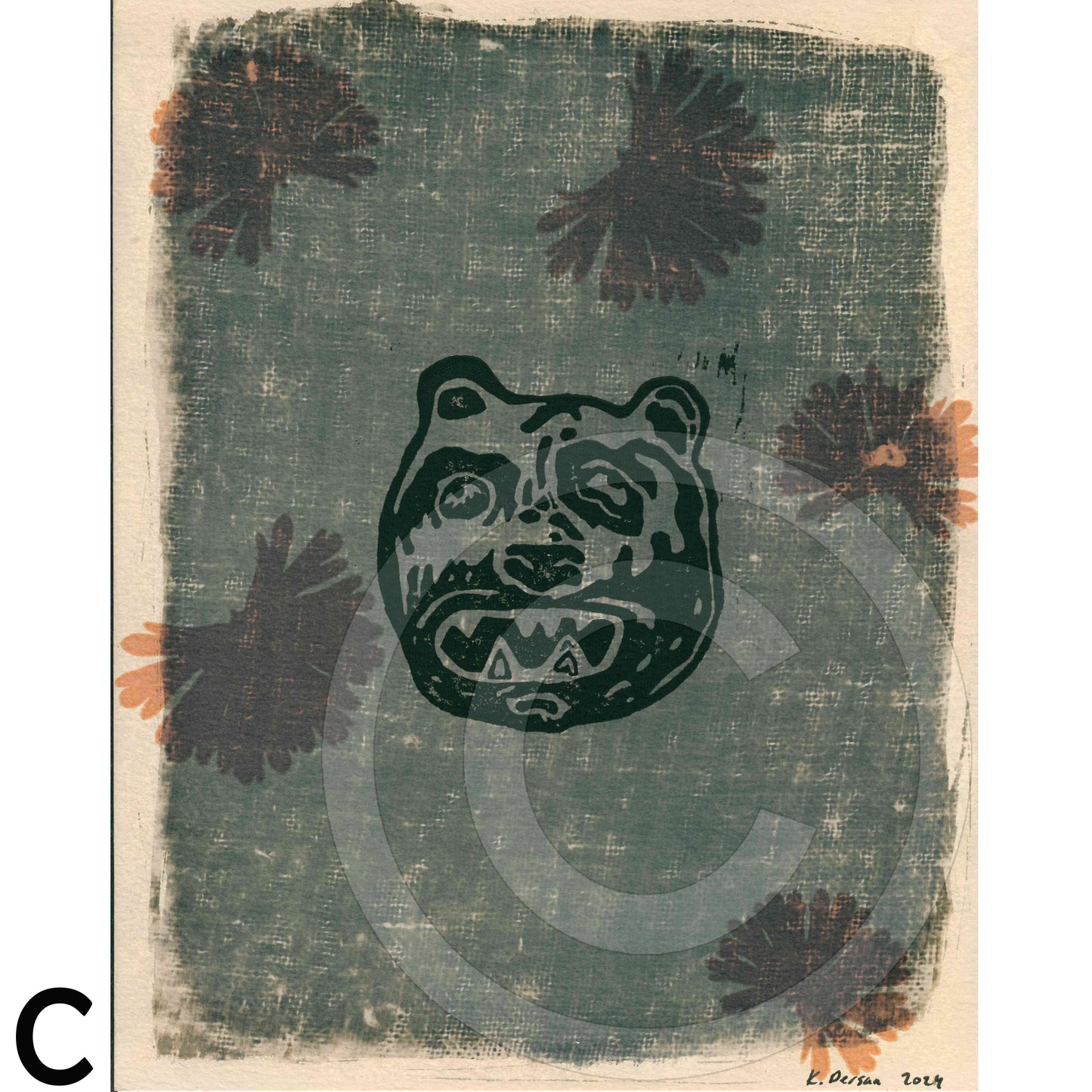 Bear Masks Art Print on Paper 8" x 10" (Multicolors)