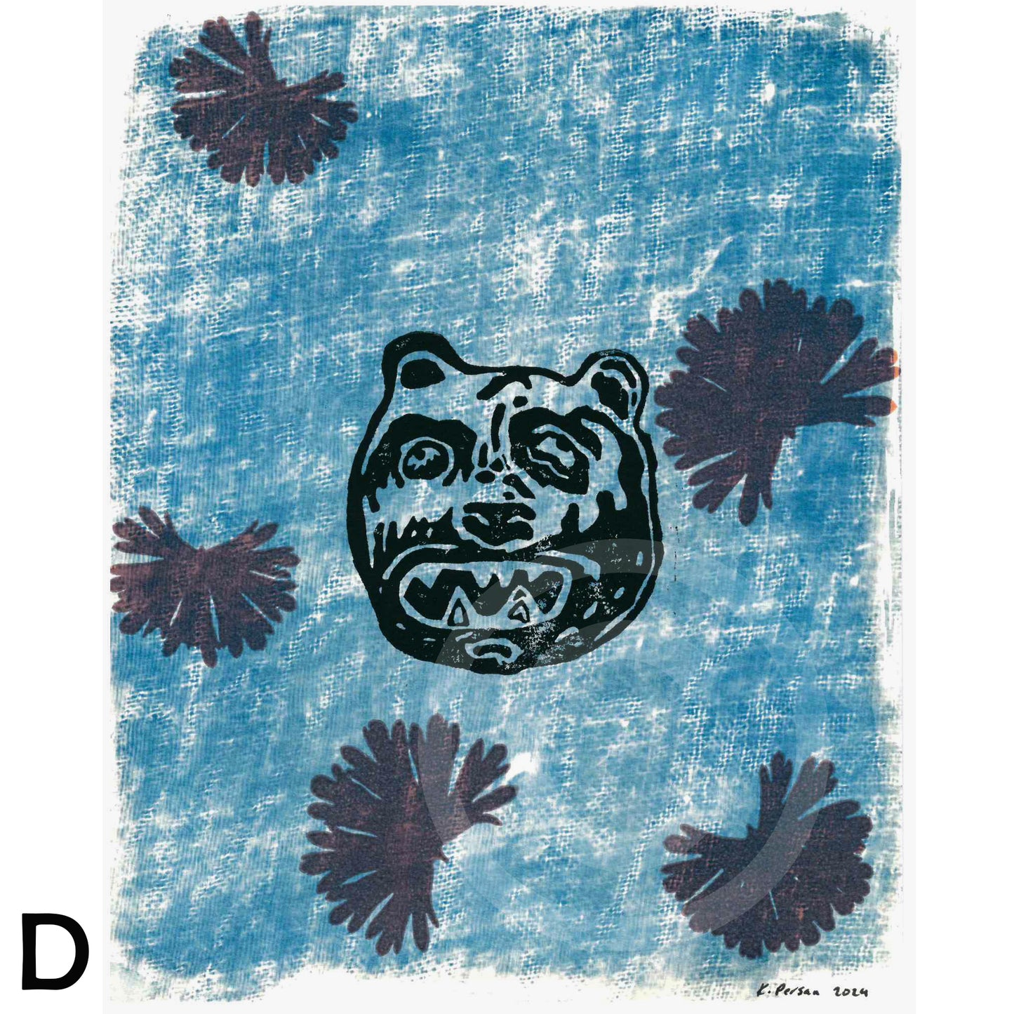 Bear Masks Art Print on Paper 8" x 10" (Multicolors)