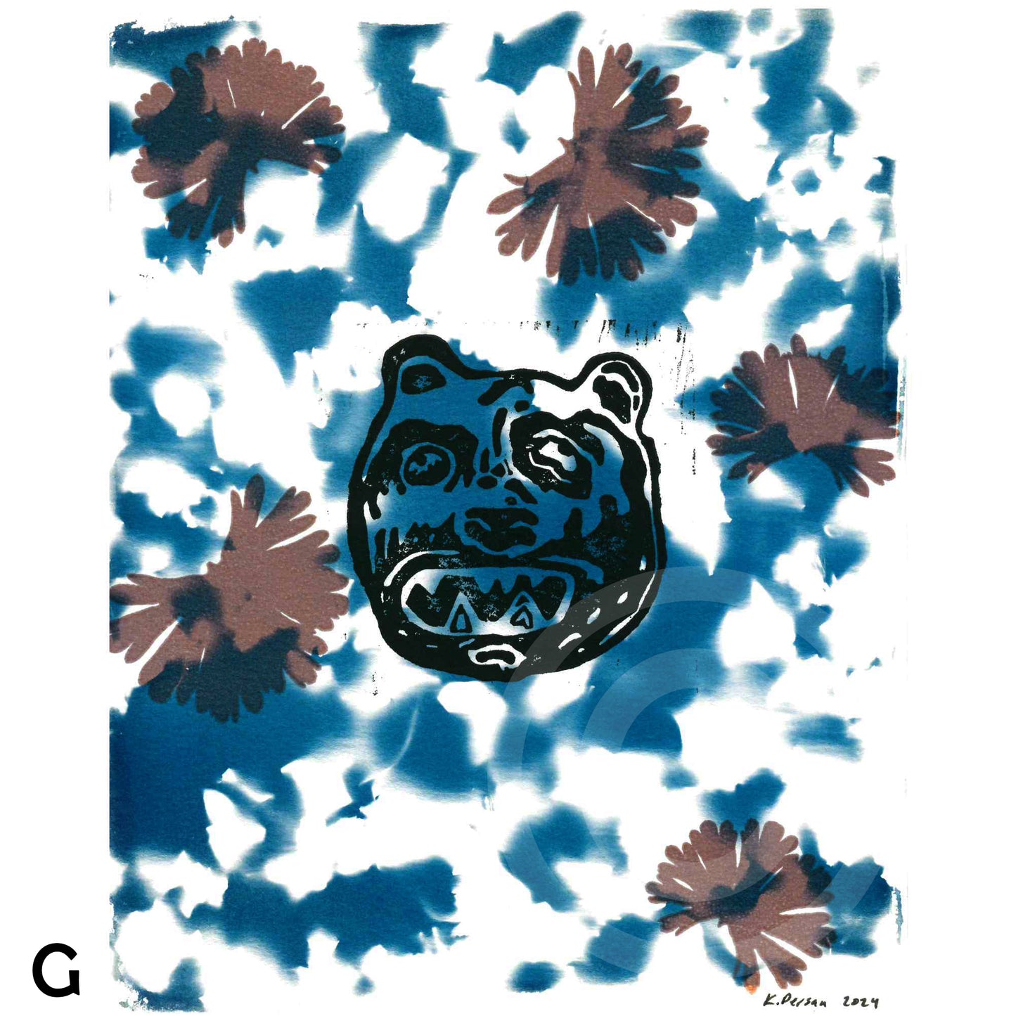 Bear Masks Art Print on Paper 8" x 10" (Multicolors)