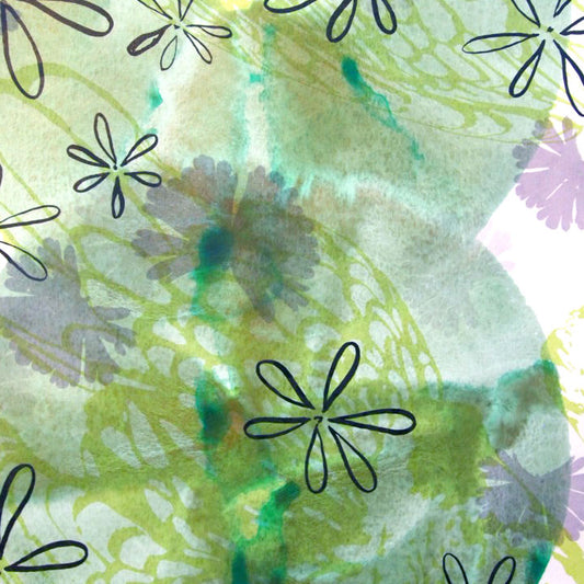 Flowers and Chickens // Print on Paper 12" x 18"