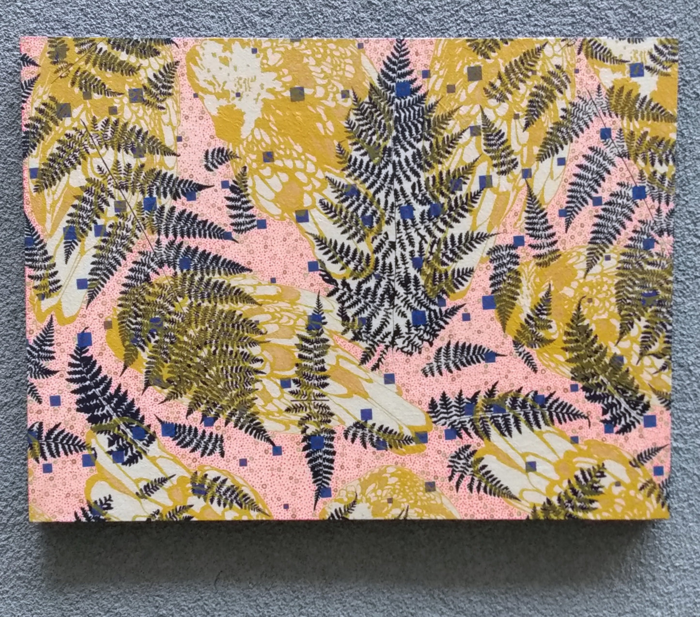 Painting + Silkscreen Textile Wall Art 18" x 24"