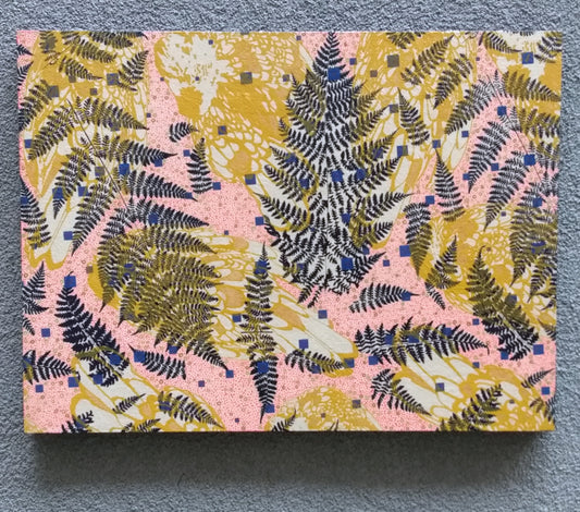 Painting + Silkscreen Textile Wall Art 18" x 24"