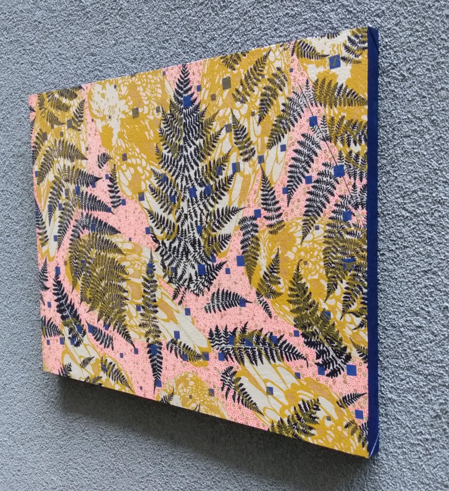 Painting + Silkscreen Textile Wall Art 18" x 24"