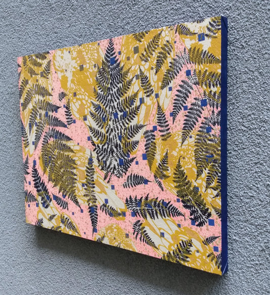 Painting + Silkscreen Textile Wall Art 18" x 24"