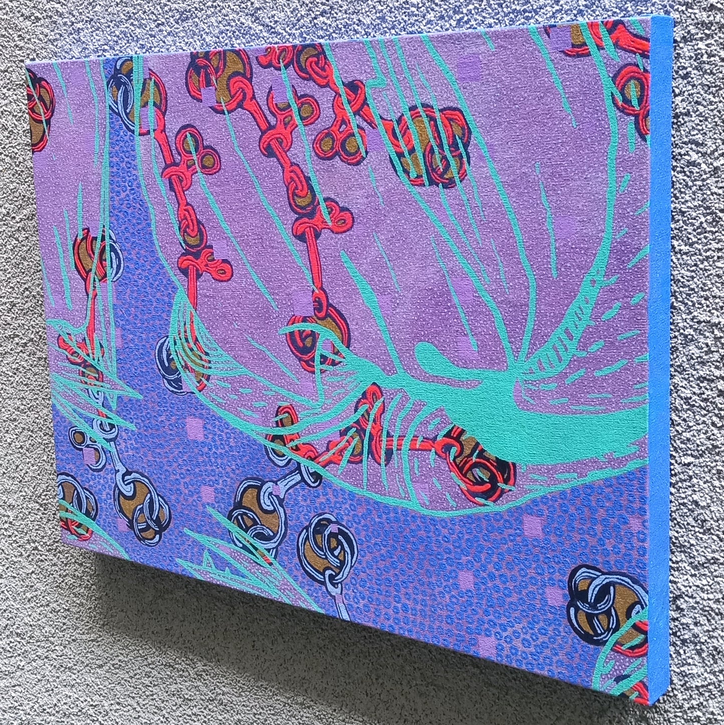 Painting + Silkscreen Textile Wall Art 12" x 16"