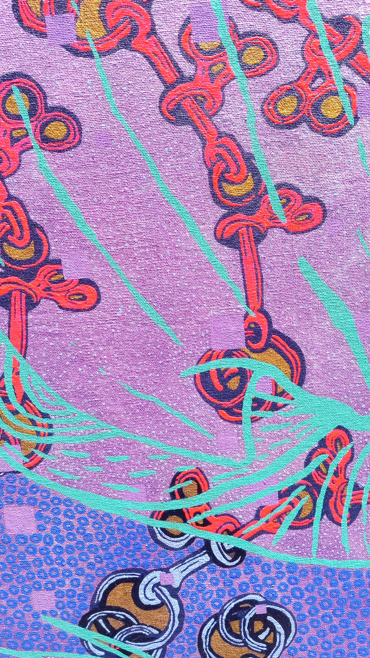 Painting + Silkscreen Textile Wall Art 12" x 16"