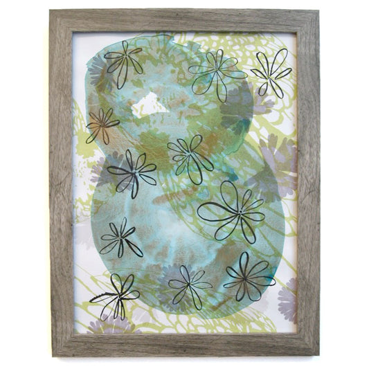 Flowers and Chickens // Print on Paper 9" x 12"