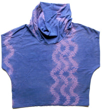 Load image into Gallery viewer, Indigo + Purple Hand Woven Cotton High Neck Cozy Top
