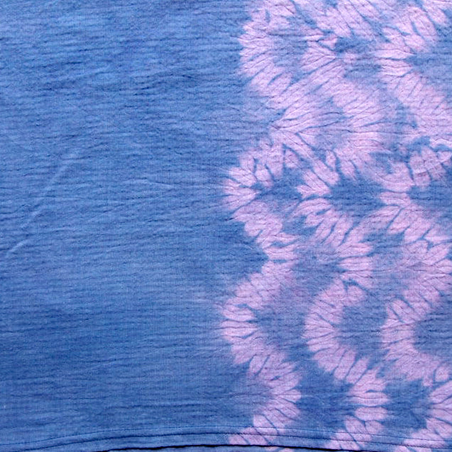 Indigo + Purple Hand Woven Cotton High Neck Cozy Top