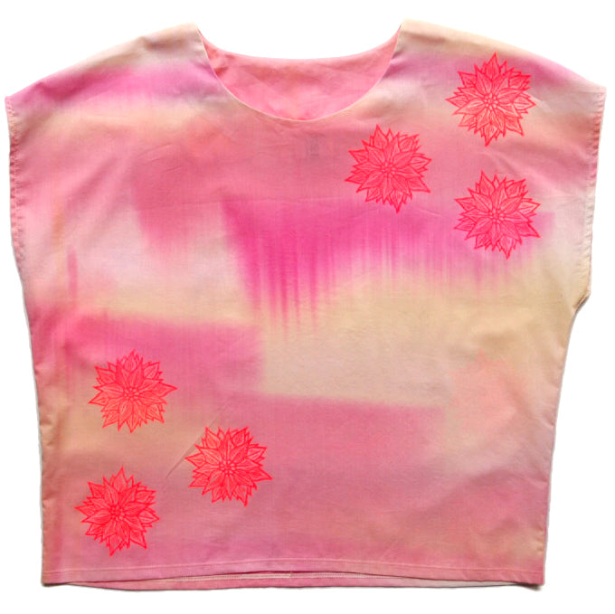 Desert Pink Stripes Cotton and Blockprinted Box Top