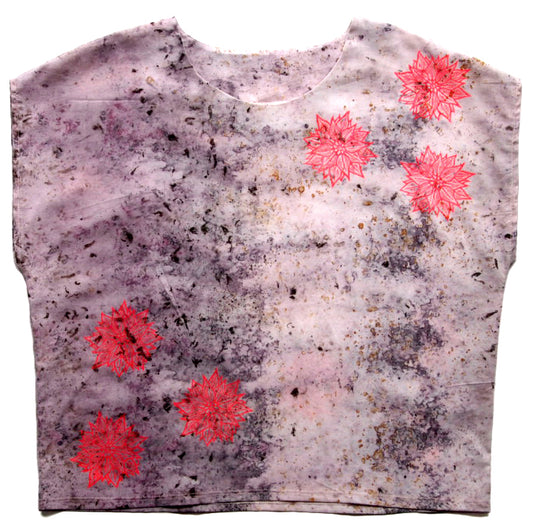 Cochineal Bundle Dyed Cotton and Blockprinted Box Top