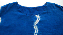 Load image into Gallery viewer, Indigo Stitch Resist Shibori Box Top (double row, right side)