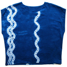 Load image into Gallery viewer, Indigo Stitch Resist Shibori Box Top (thriple row, right side)