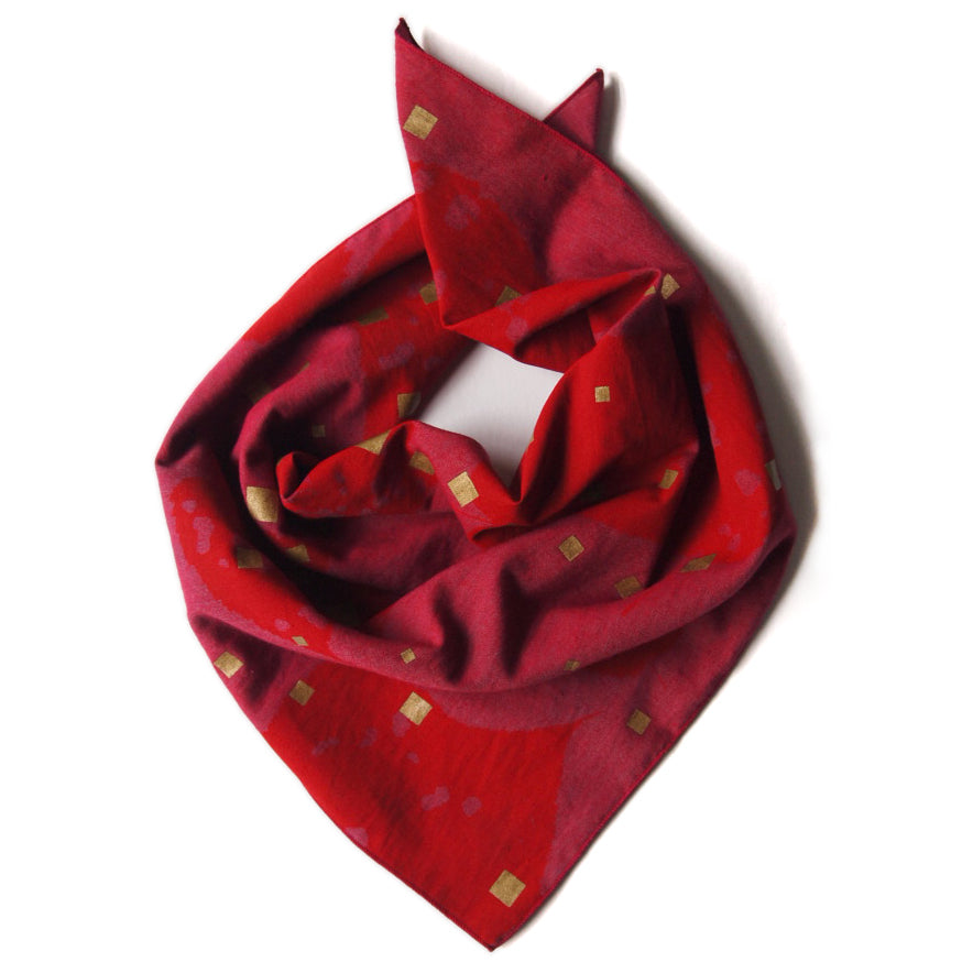 Reds Cotton Leaves printed Bandana