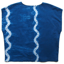 Load image into Gallery viewer, Indigo Stitch Resist Shibori Box Top (double row, right side)