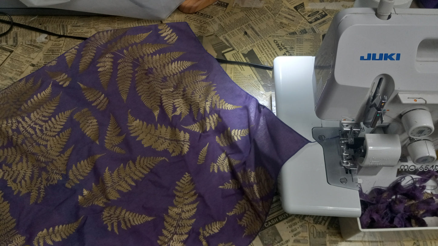 Purple Cotton Fern printed Bandana