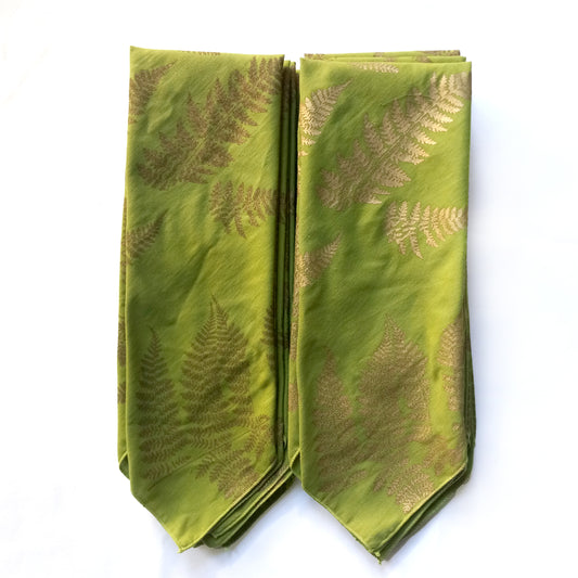 Pea Green Cotton Fern printed Bandana
