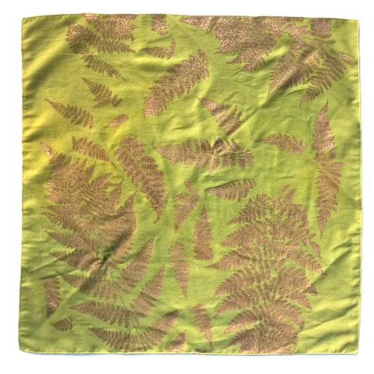 Pea Green Cotton Fern printed Bandana