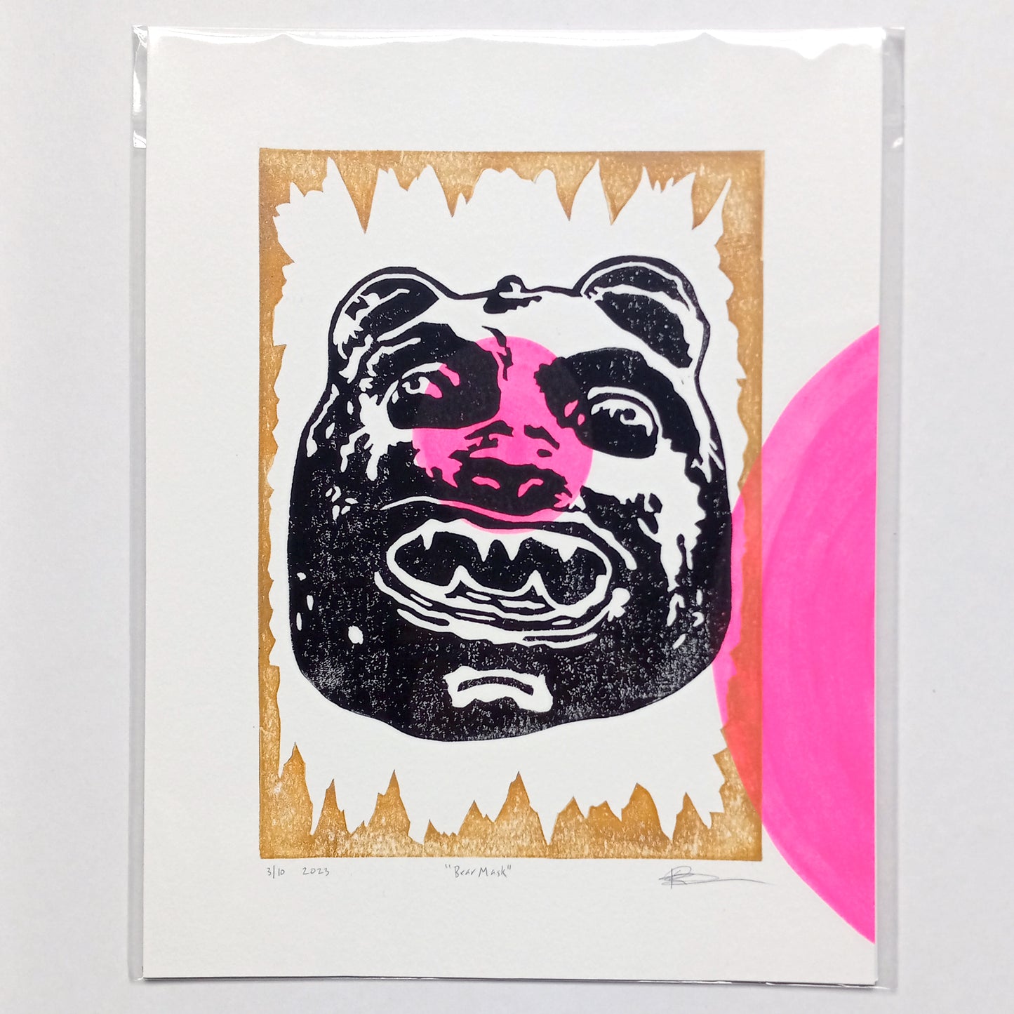 Bear Mask on Paper 8.5" x 11"