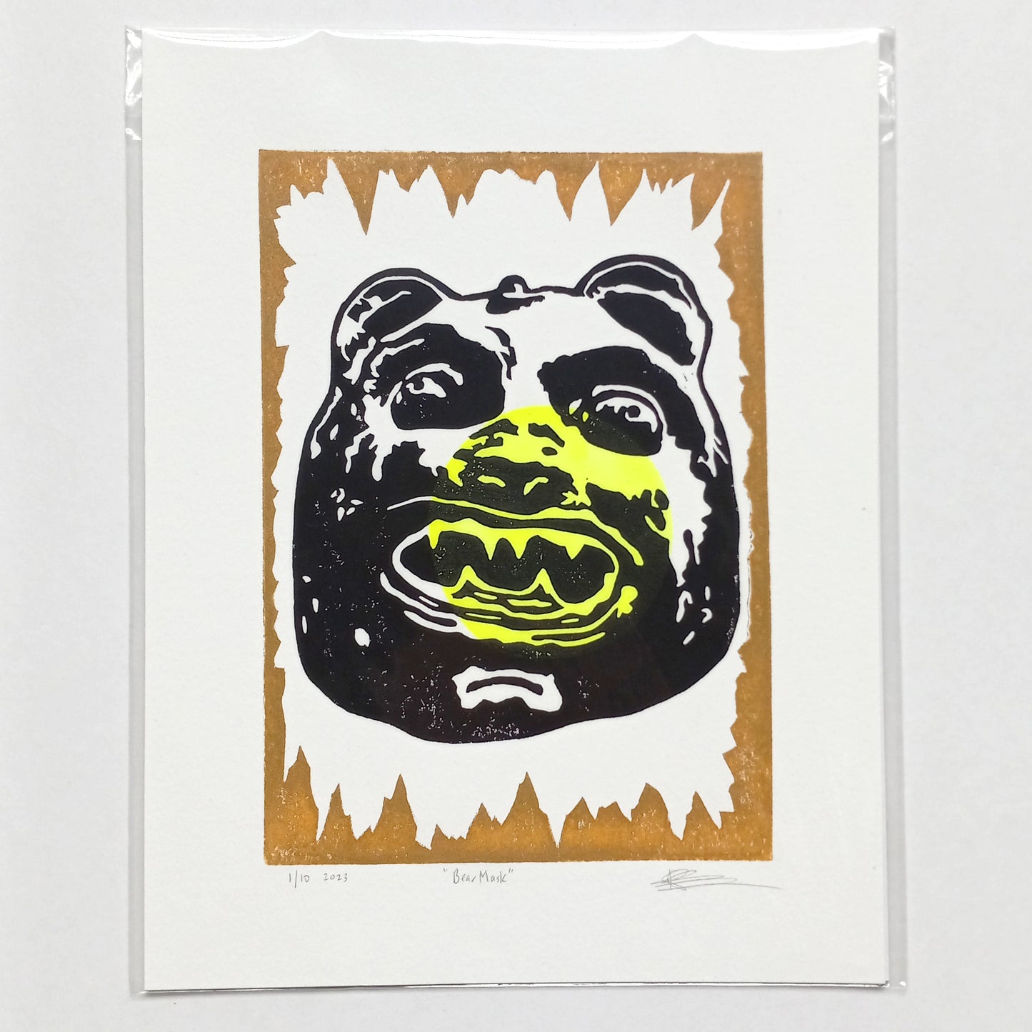 Bear Mask on Paper 8.5" x 11"