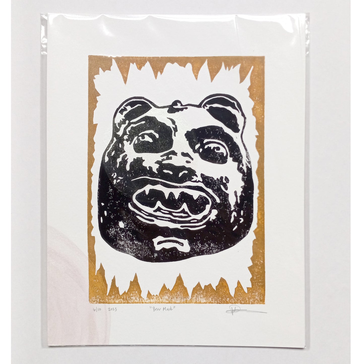 Bear Mask on Paper 8.5" x 11"