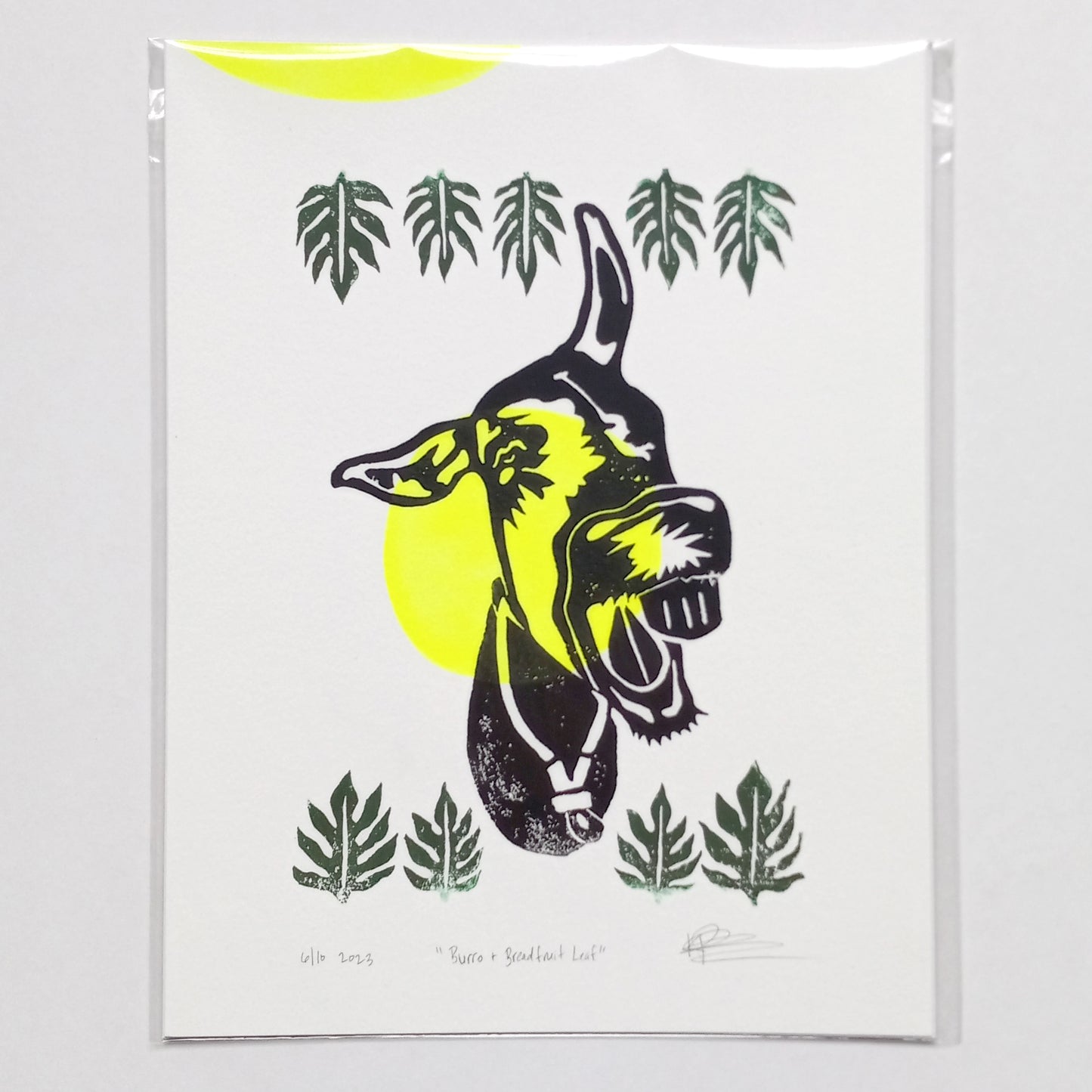 Burro + Breadfruit on Paper 8.5" x 11"