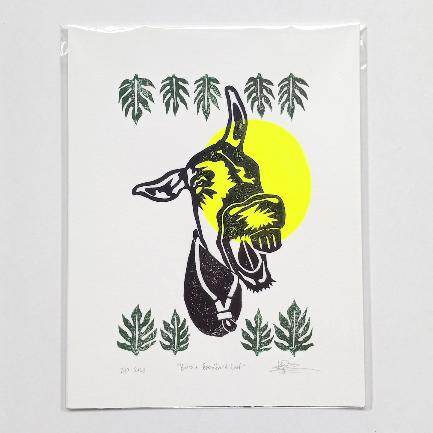 Burro + Breadfruit on Paper 8.5" x 11"