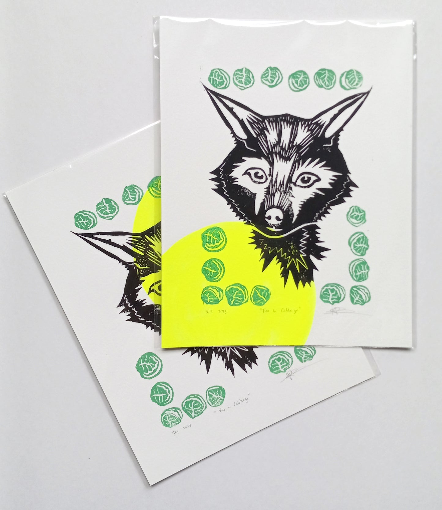 Fox + Cabbage on Paper 8.5" x 11"