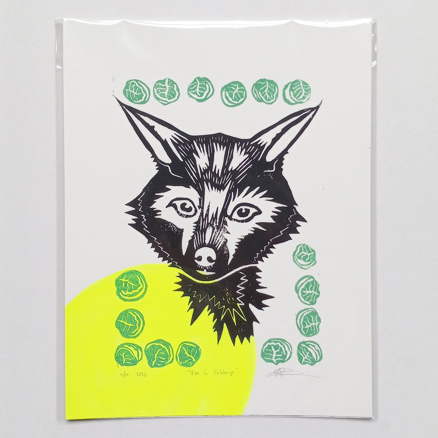Fox + Cabbage on Paper 8.5" x 11"