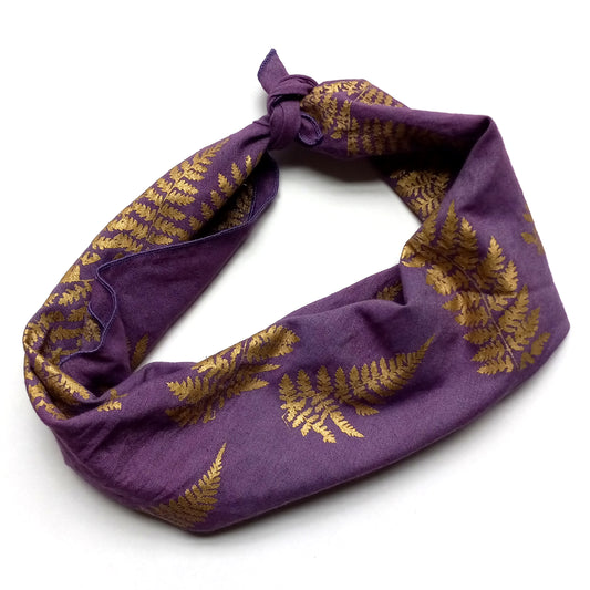 Purple Cotton Fern printed Bandana