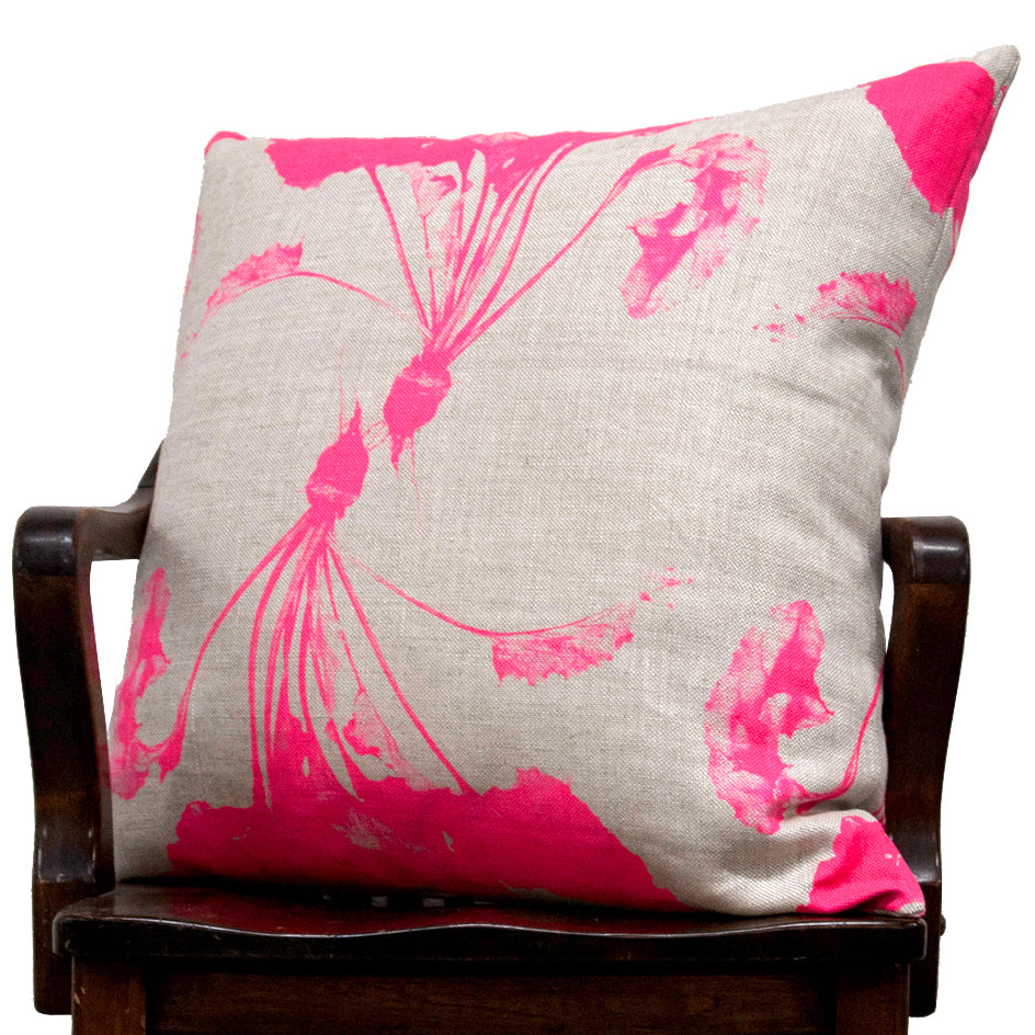 Custom Printed and Made Silkscreened Basketweave Linen Pillows
