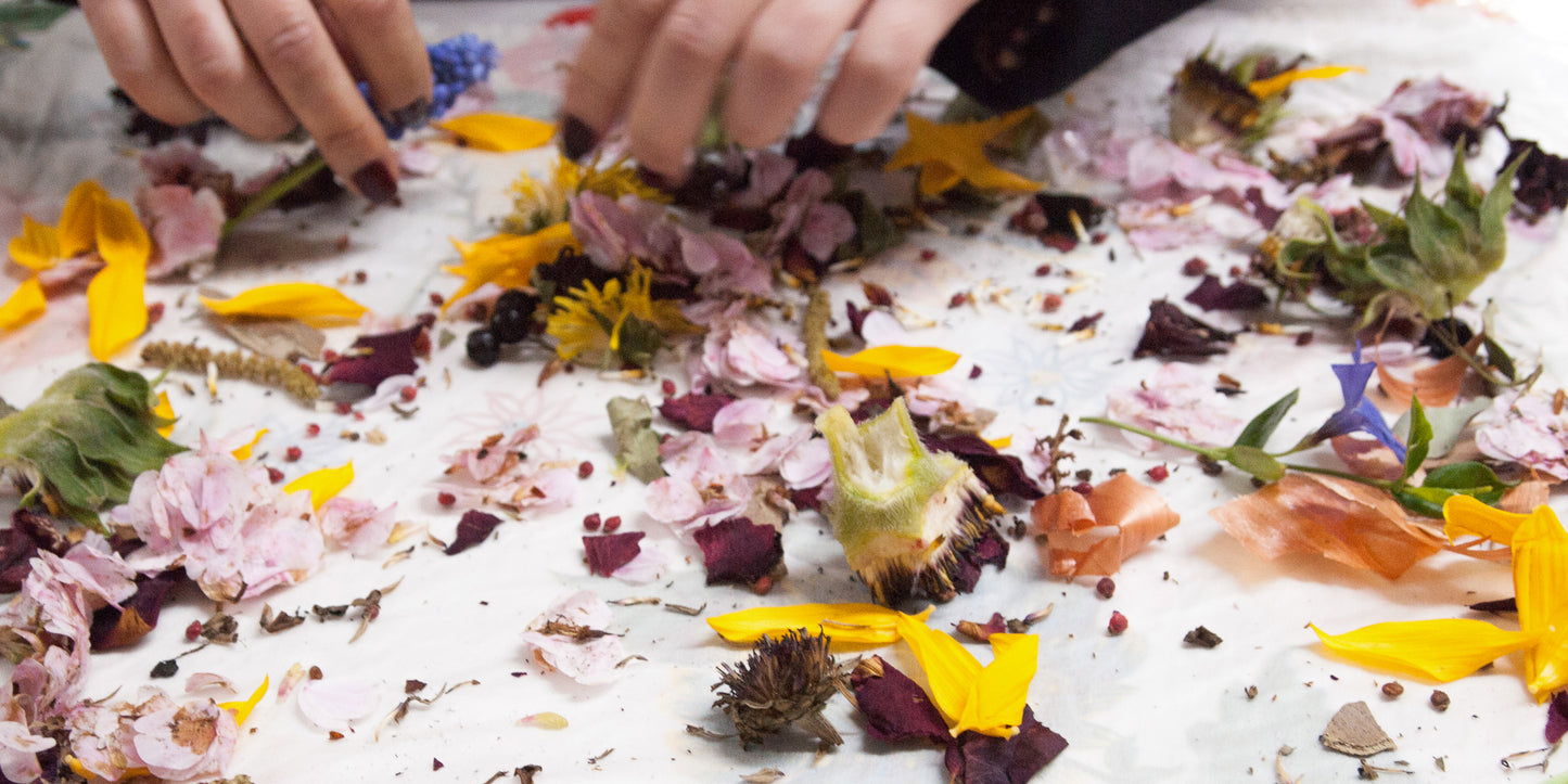 Bundle Dyeing with Floral, Fauna, Food, and Rust