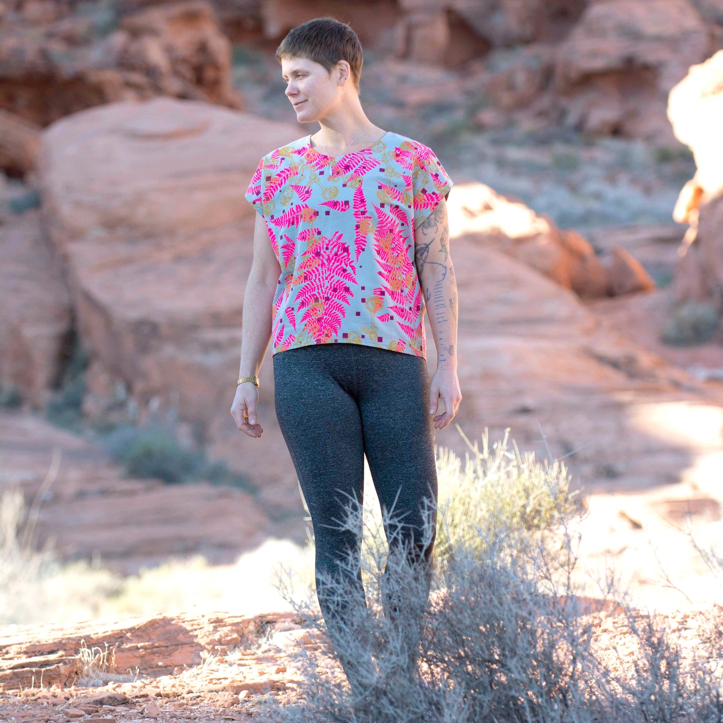 Pink Ferns Box Top Shirt