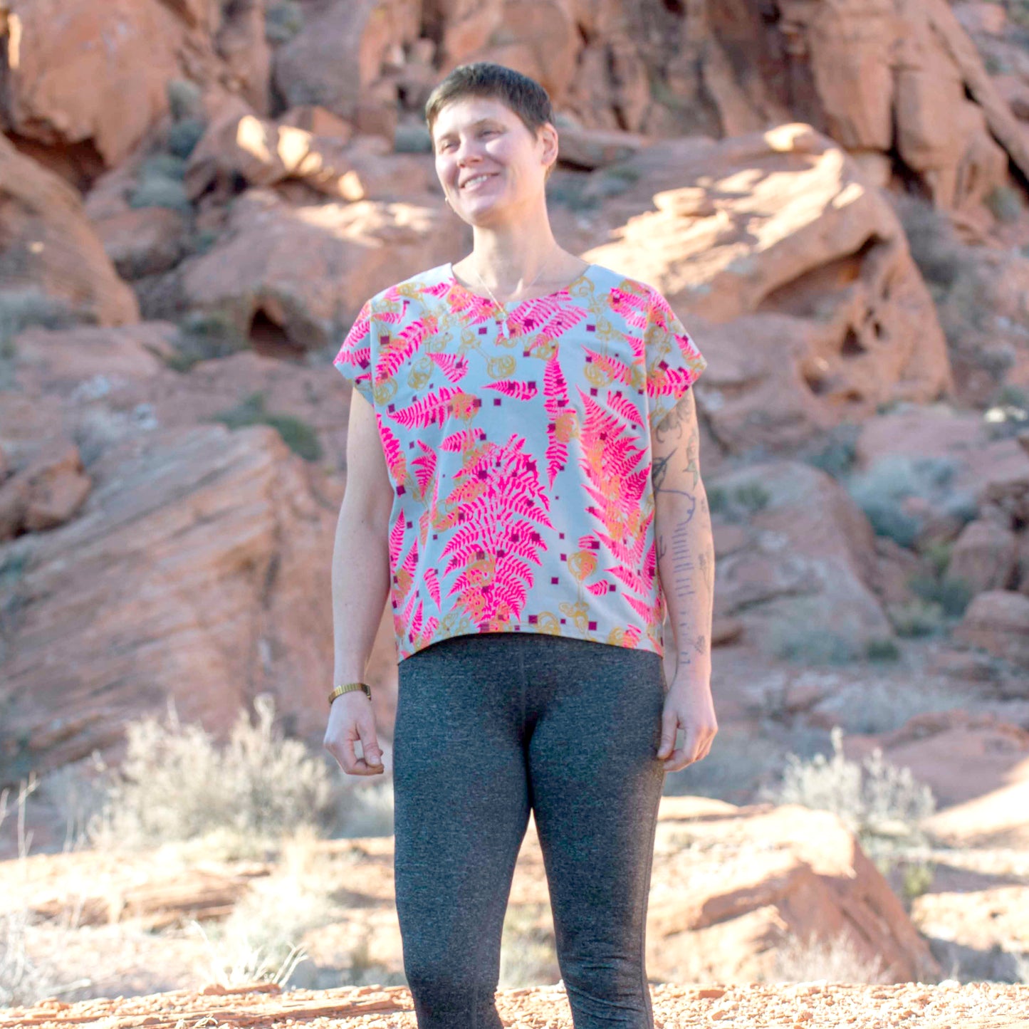 Pink Ferns Box Top Shirt