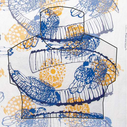 Printed Cream Custom High Neck Cozy Top 2