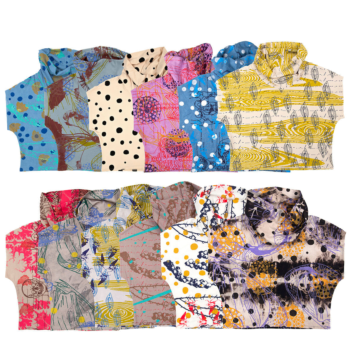 Printed Cream Custom High Neck Cozy Top 3