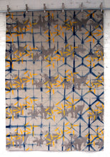 Load image into Gallery viewer, Indigo Dyed Linen with Printed Rhinos and Islands