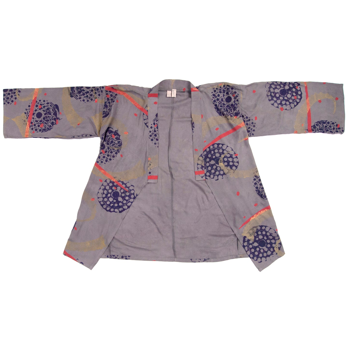 Grey Silky Bamboo Kimono Style Wrap with Firework Remnants